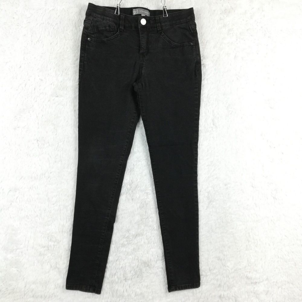 Wit & Wisdom Womens Jeans Skinny Black Denim Mid Rise Stretch 6